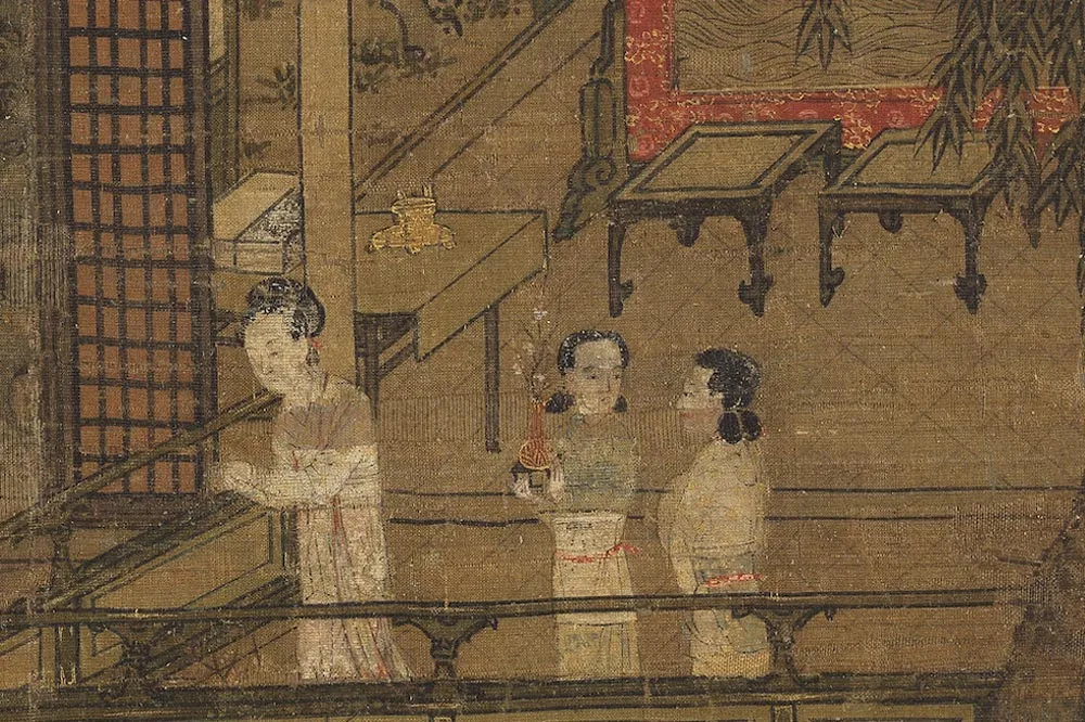 周文矩《水榭看凫图》局部 (2)