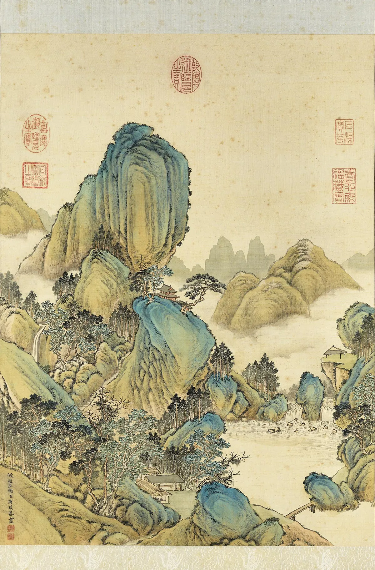 唐岱《仿赵孟頫青绿山水笔意》