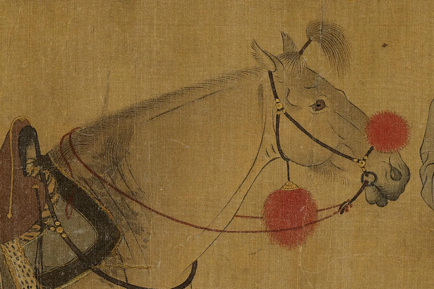 李赞华鞍马画《射骑图》局部 (2)