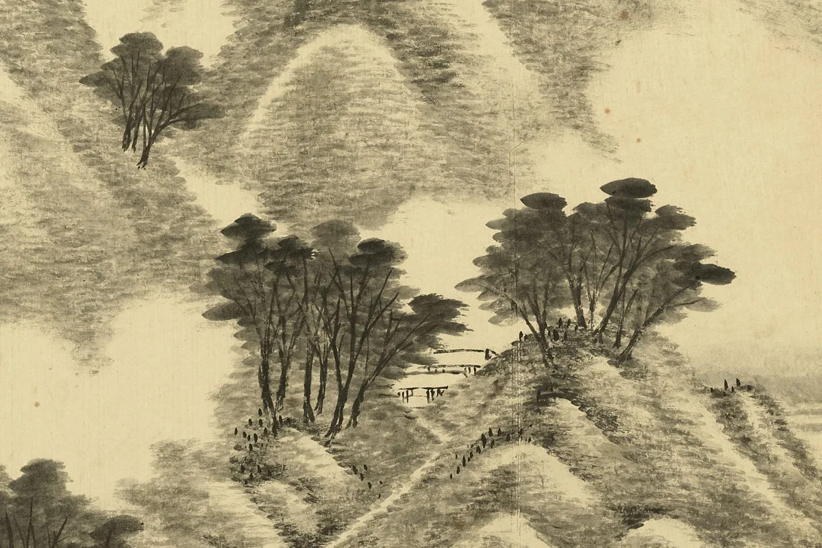 清唐岱《仿米芾水墨山水》局部 (2)