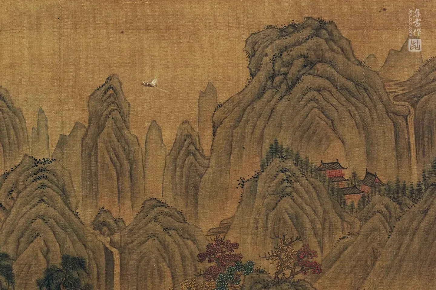 刘松年山水《重山琴墅图》局部 (2)