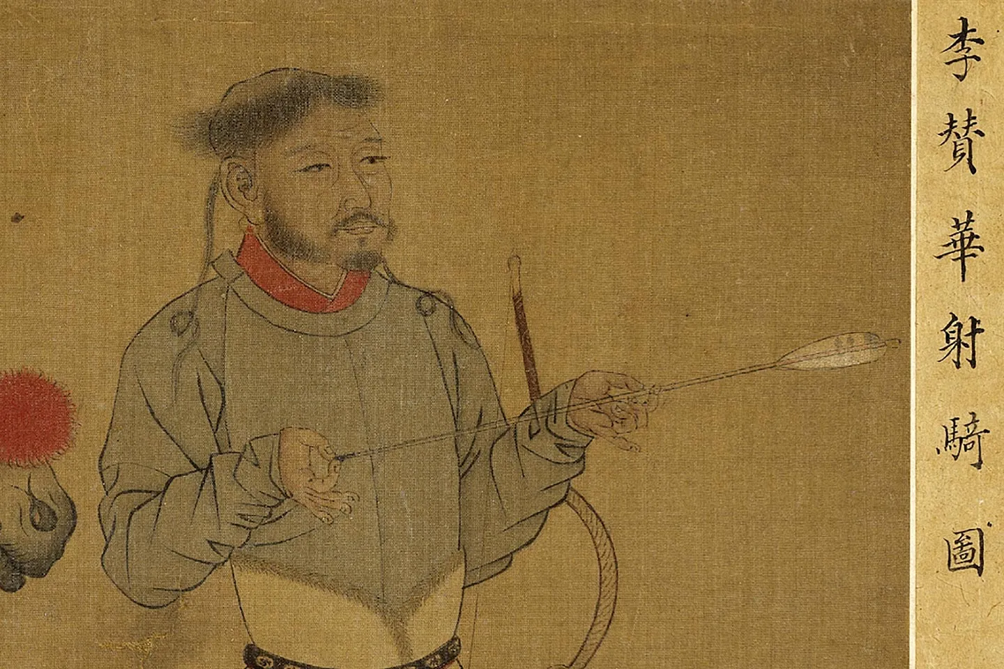 李赞华鞍马画《射骑图》局部 (1)