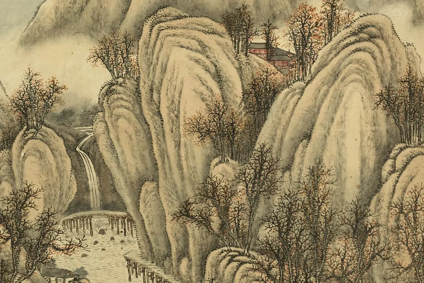 唐岱仿古山水册局部 (4)