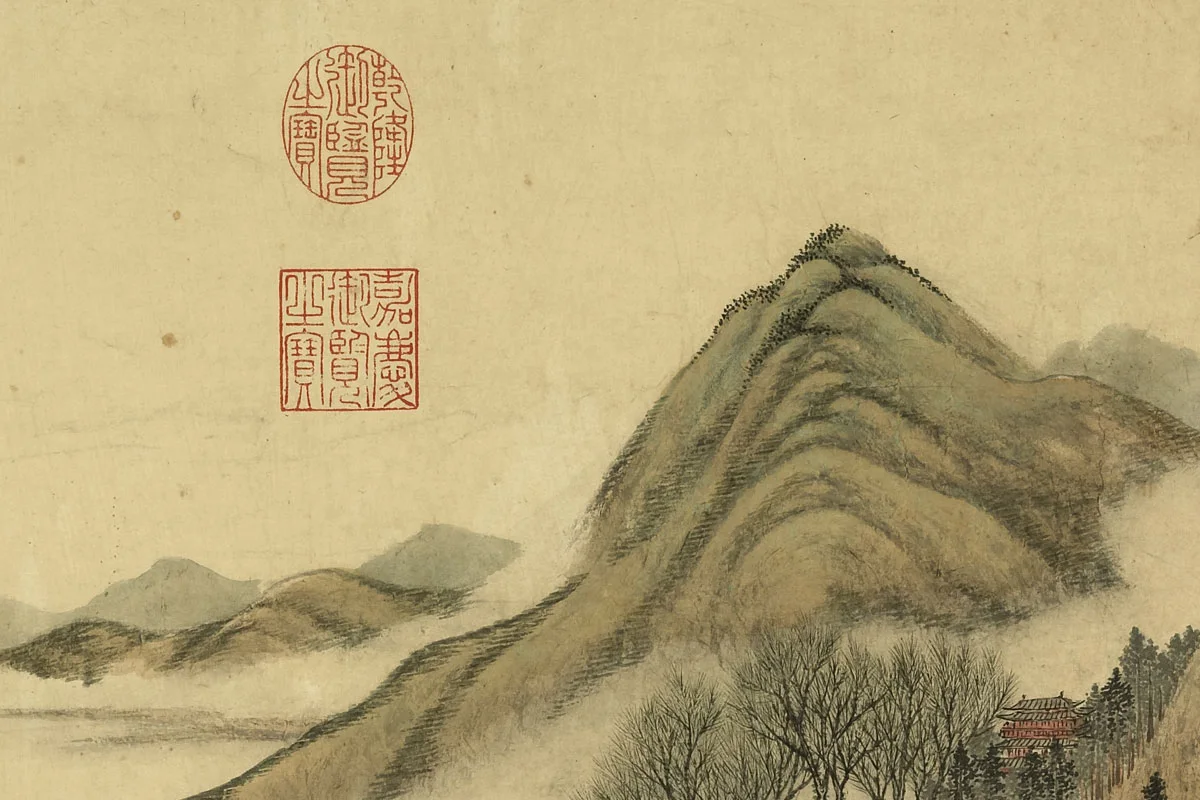 清·唐岱《仿赵令穰春景山水》局部 (4)