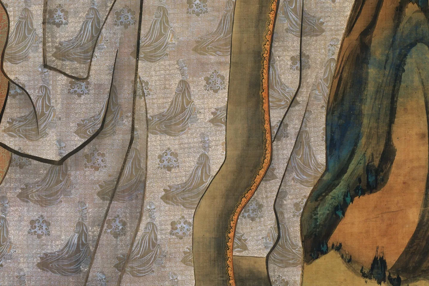 陈洪绶佛道人物画《仙人献寿图》局部 (4)