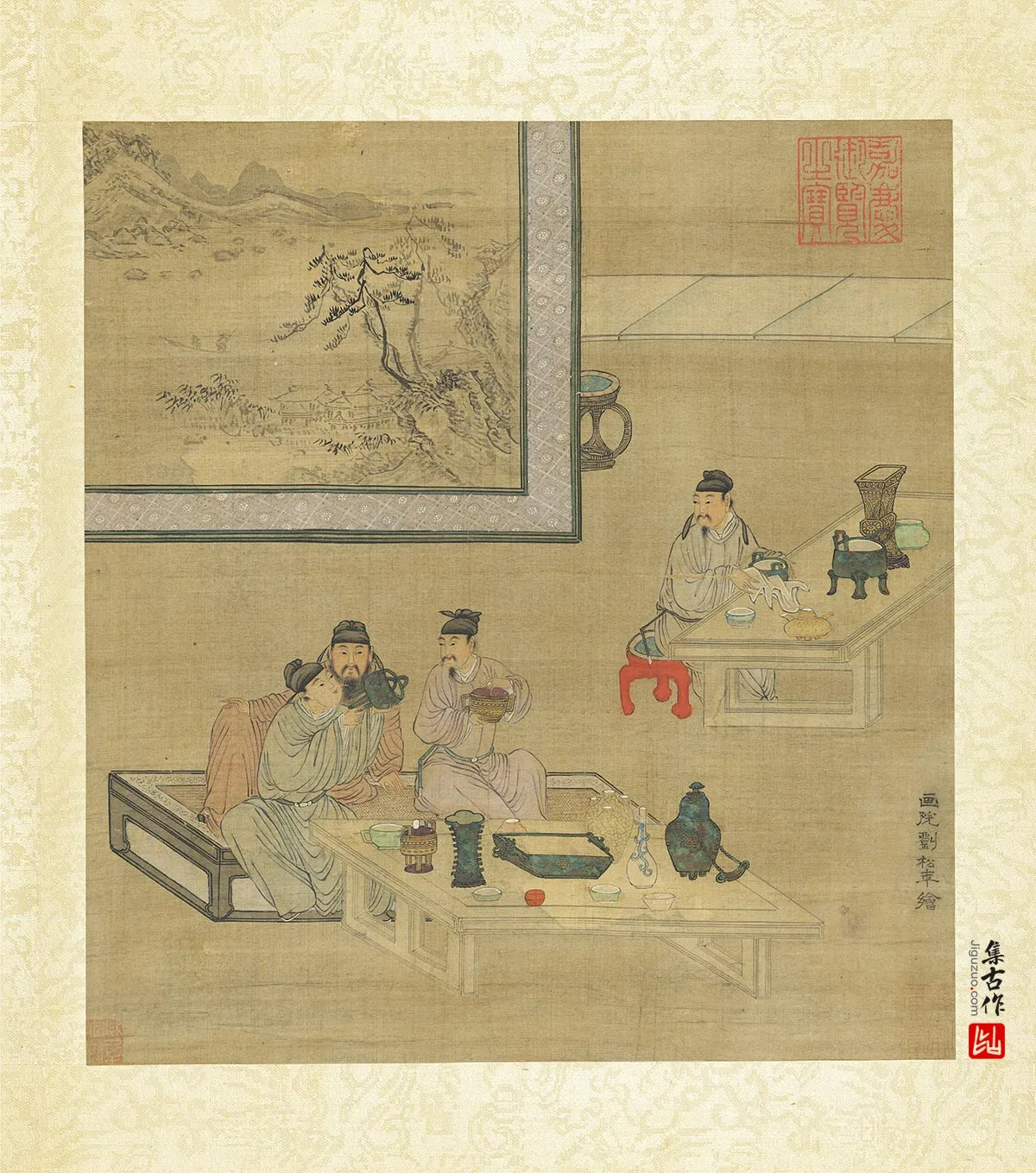 刘松年人物画《博古图》页