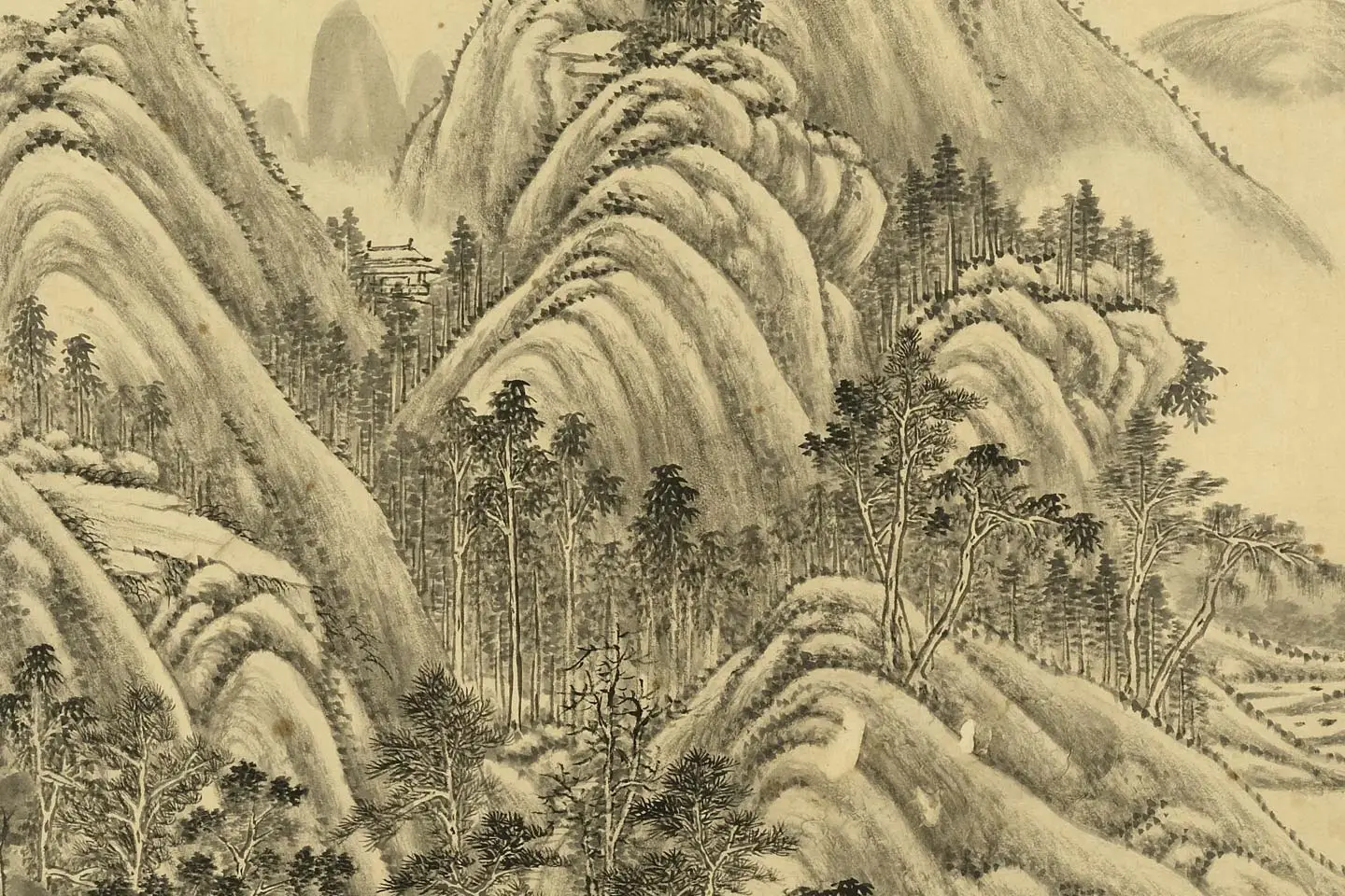 唐岱仿古山水册局部 (6)