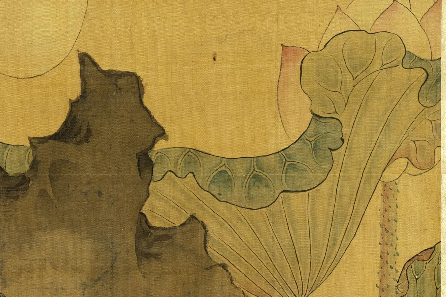 陈洪绶画荷花轴局部 (2)