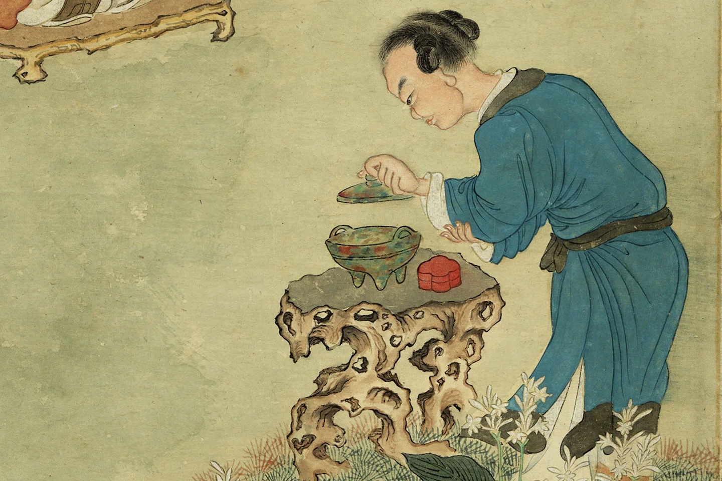 陈洪绶佛道人物画《罗汉图》局部 (2)