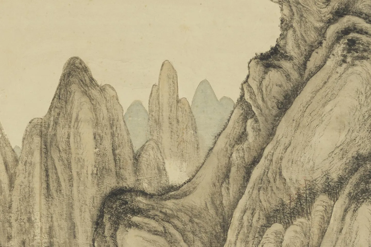 唐岱《仿王蒙山水》局部 (6)