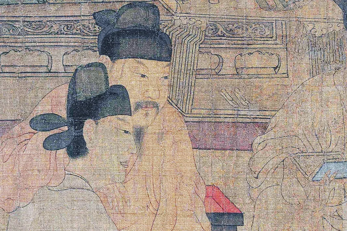 周文矩《重屏会棋图》高清大图局部 (1)