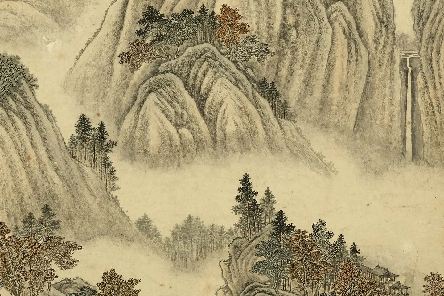 唐岱仿古山水册局部 (5)