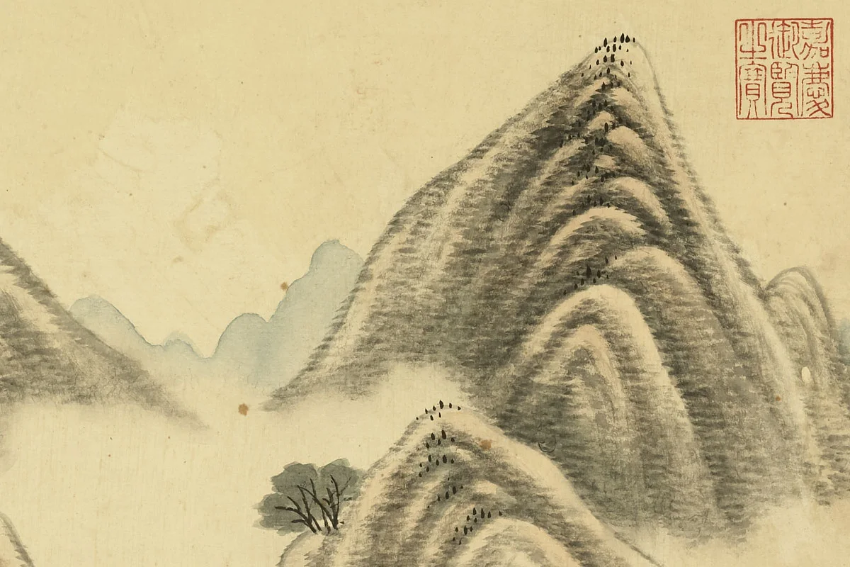 唐岱《仿高克恭山水》局部 (3)