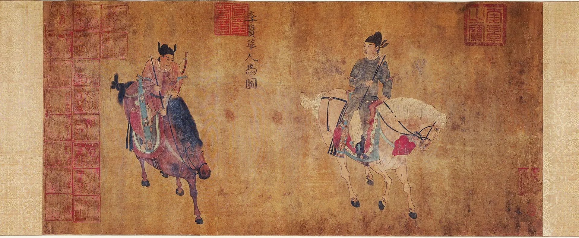 五代李赞华鞍马画《人马图》
