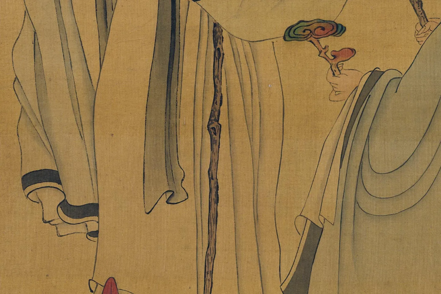 陈洪绶佛道人物画《三星图》局部 (3)