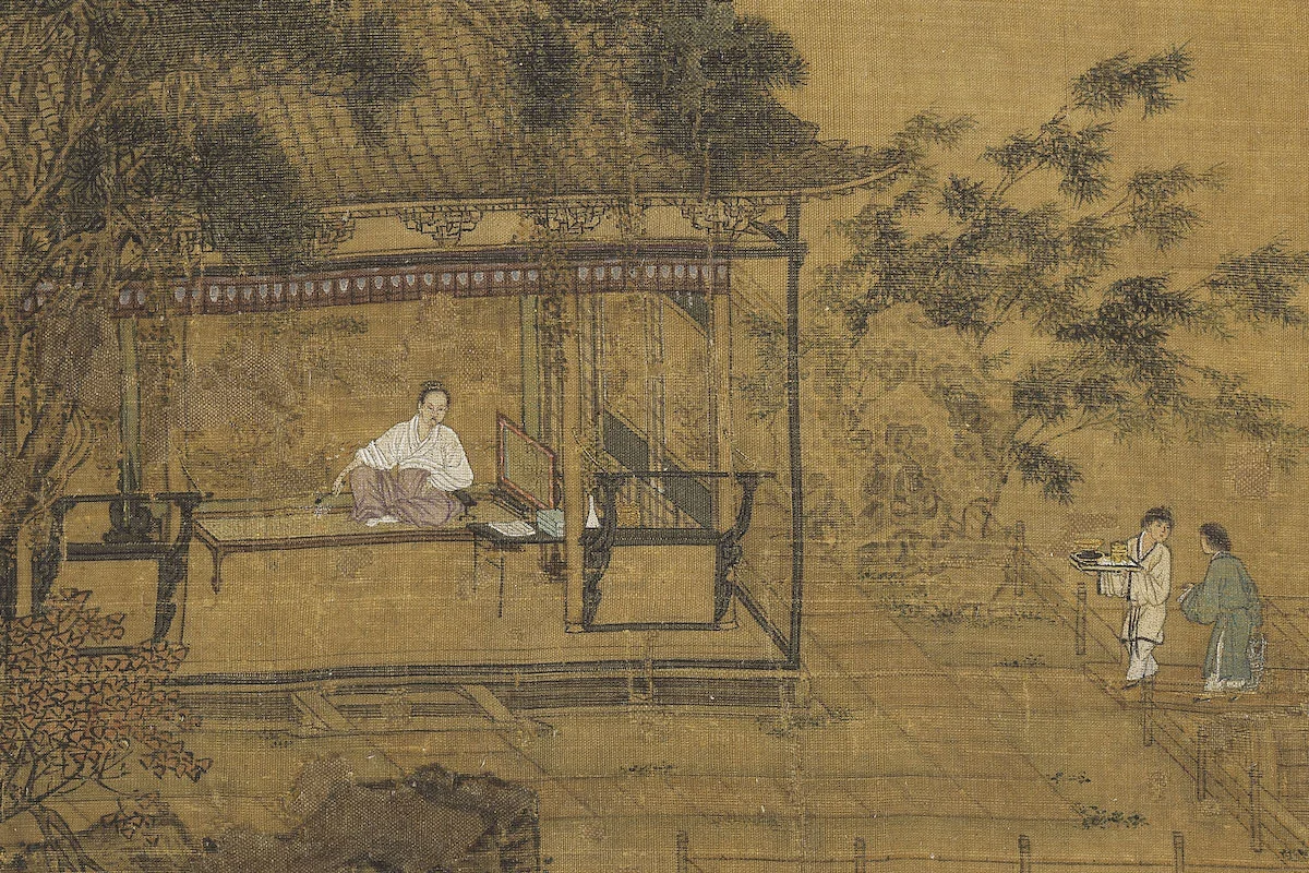 赵伯骕山水人物画《风檐展卷》局部 (1)