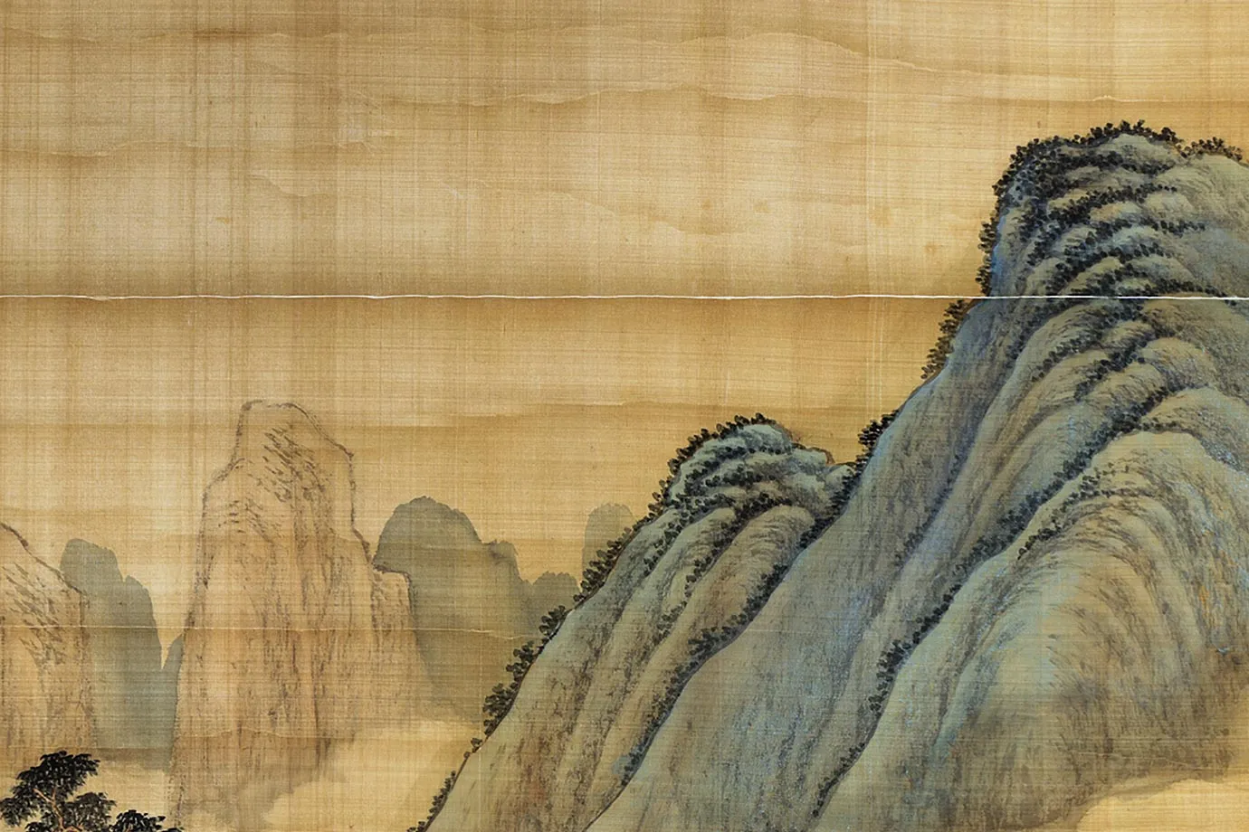 唐岱仿赵孟頫青绿山水《夏山高逸图》局部 (5)