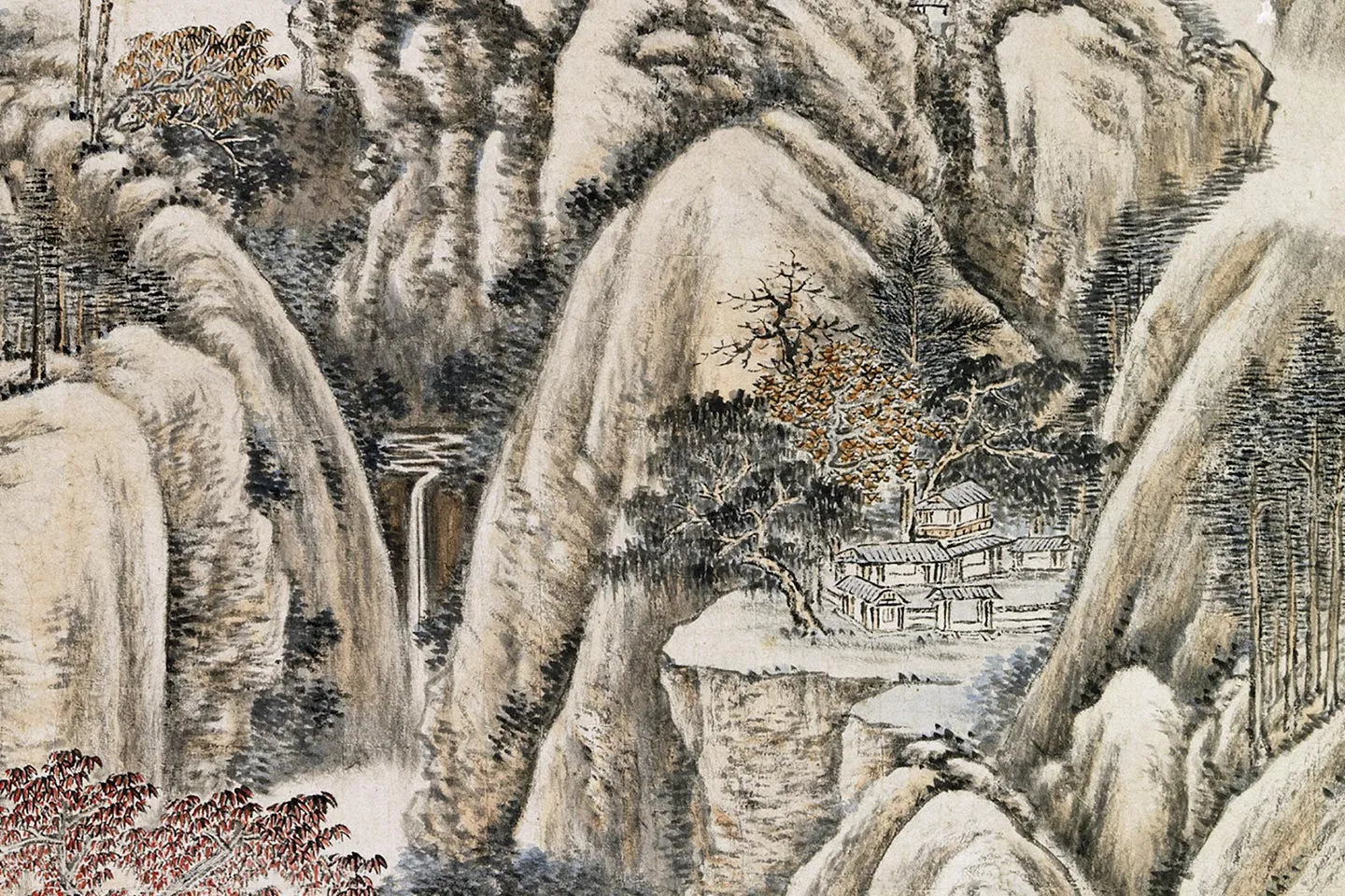 唐岱山水画《归隐图》局部 (2)