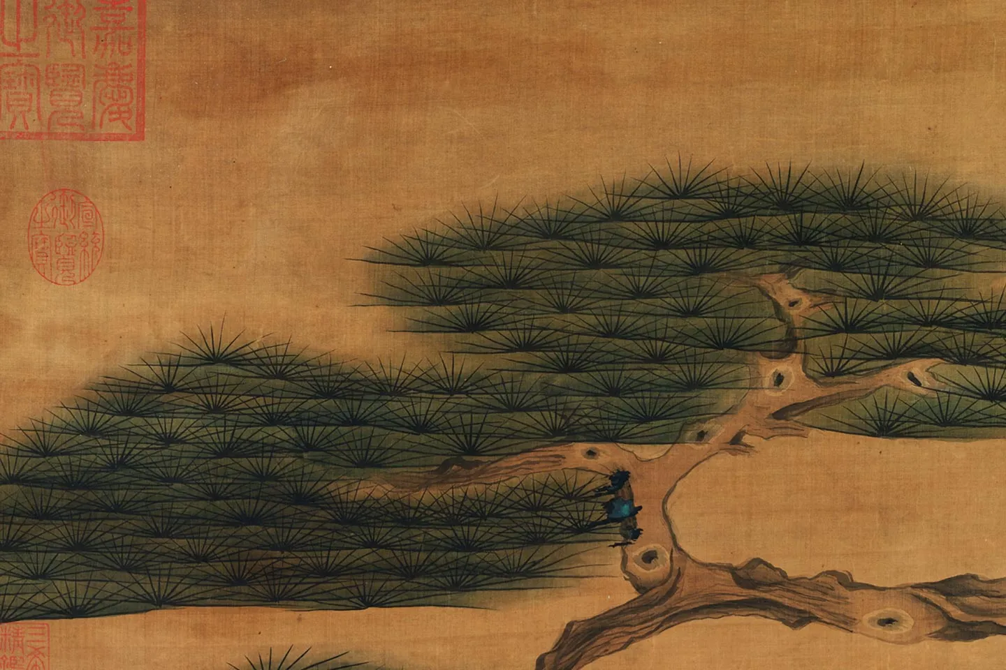 陈洪绶佛道人物画《仙人献寿图》局部 (6)