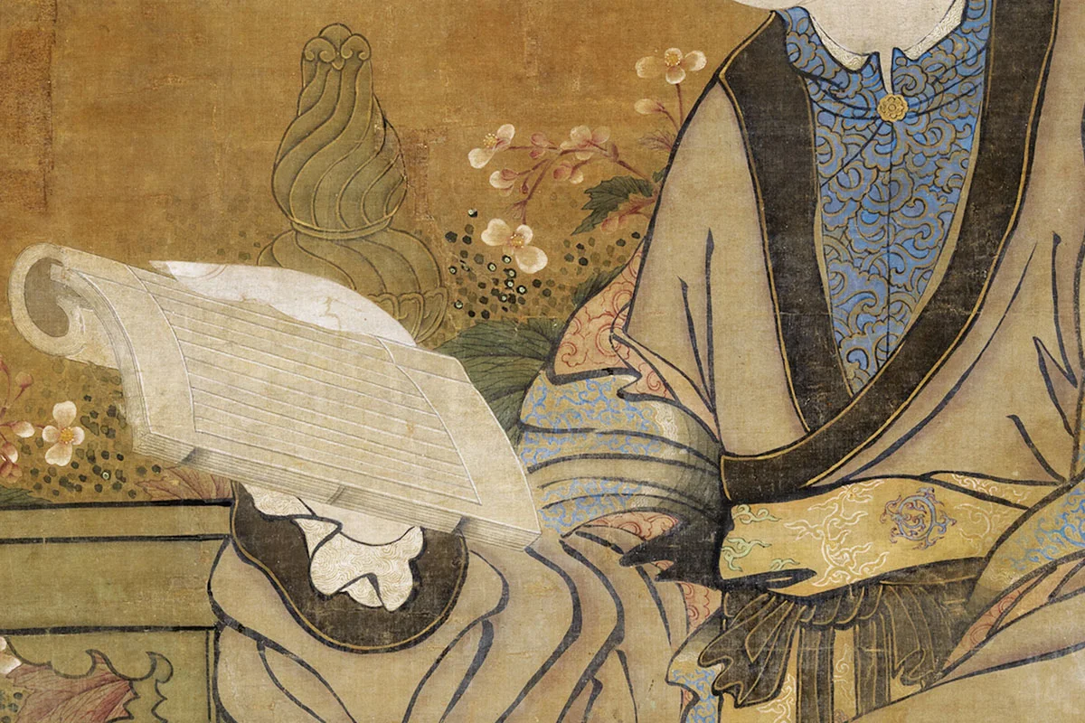 传周文矩《桐阴仕女图》局部 (2)