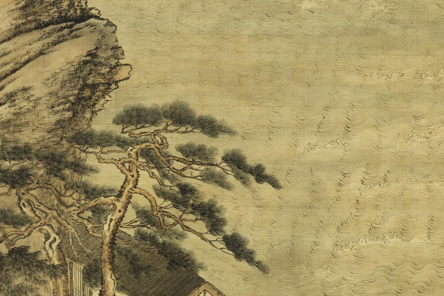 唐岱《风雨归舟图》局部 (3)