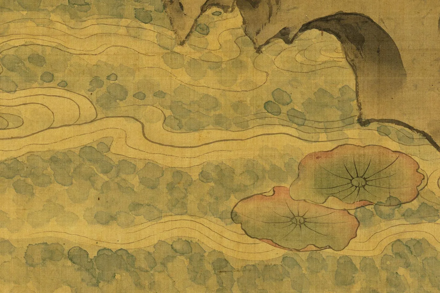 陈洪绶画荷花轴局部 (3)