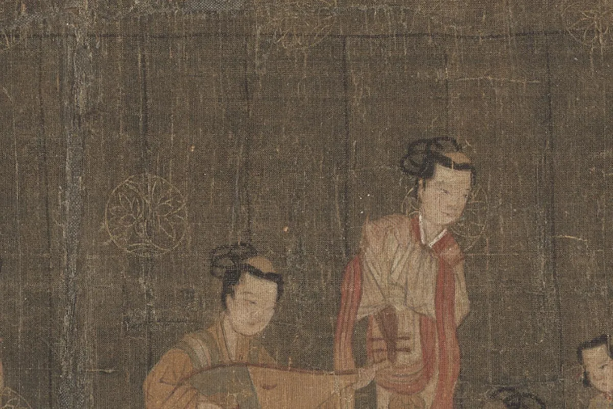 周文矩仕女画《按乐图》局部 (2)