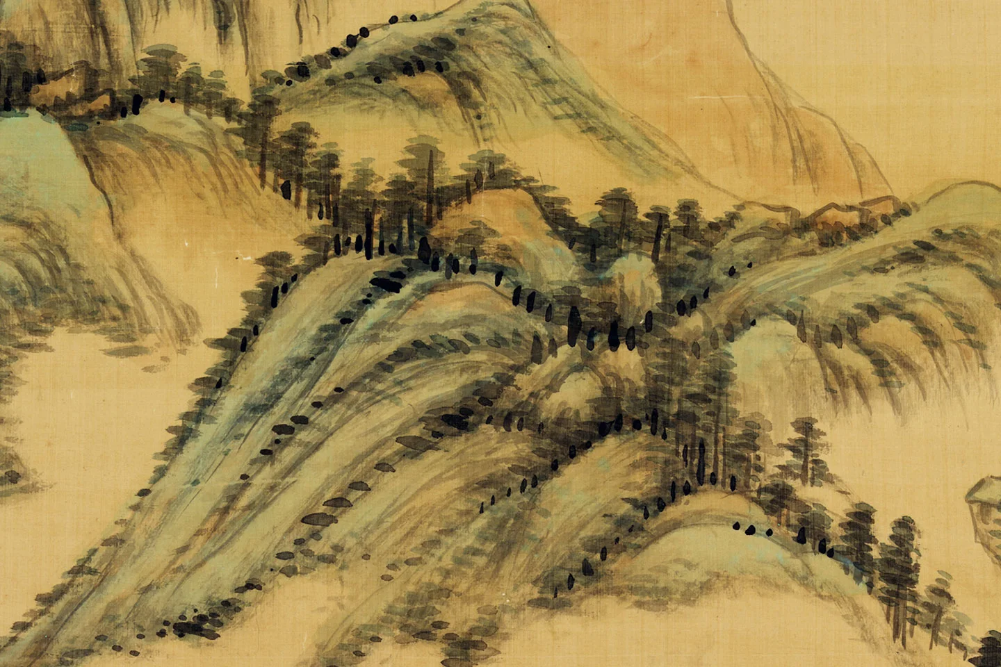 清王敬铭山水轴局部 (7)