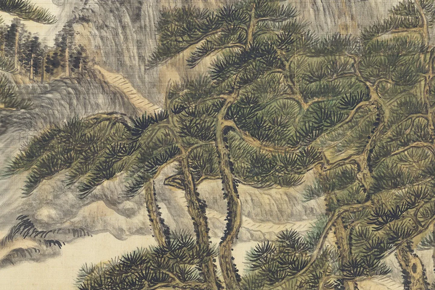 王敬铭山水画《炉峰山万叠图》局部 (6)