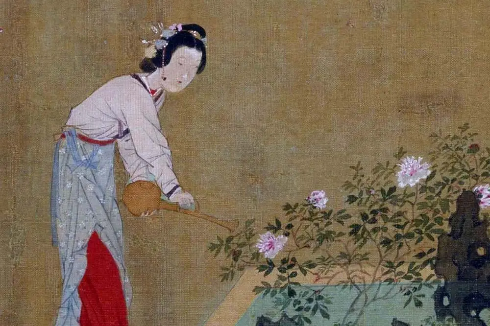 仇英工笔重彩画《人物故事图》局部 (11)