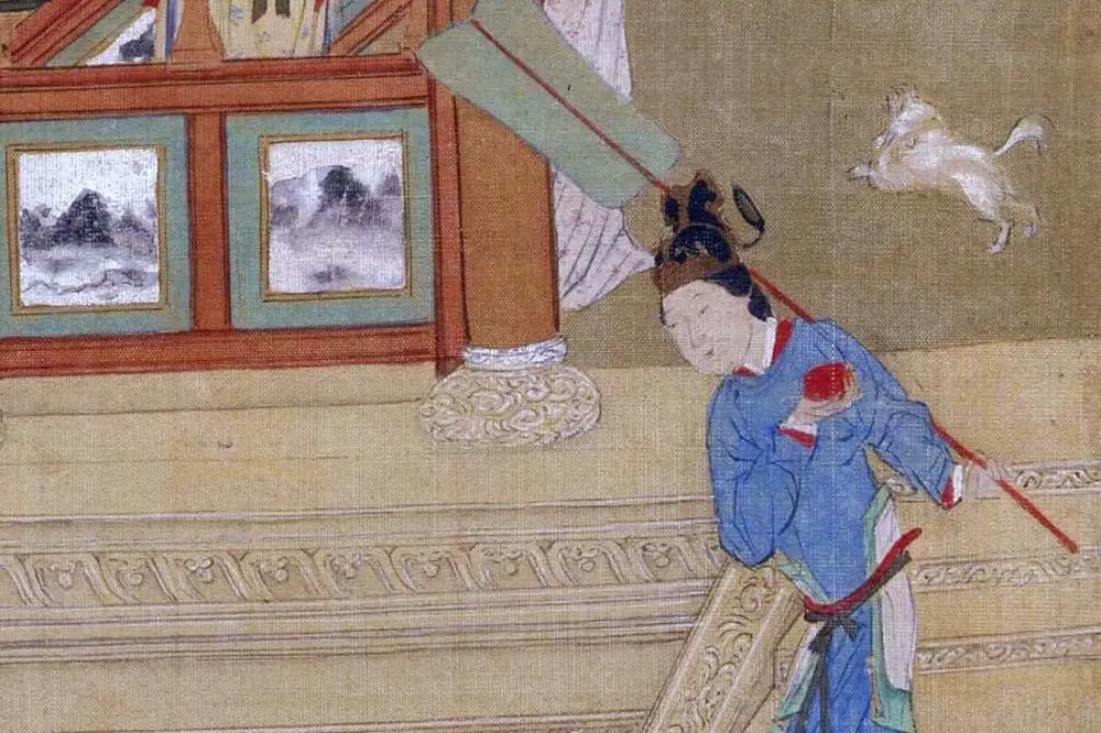 仇英工笔重彩画《人物故事图》局部 (13)