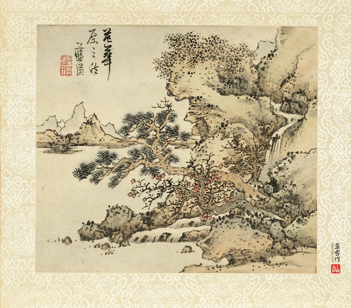 蓝瑛临范宽山水画法