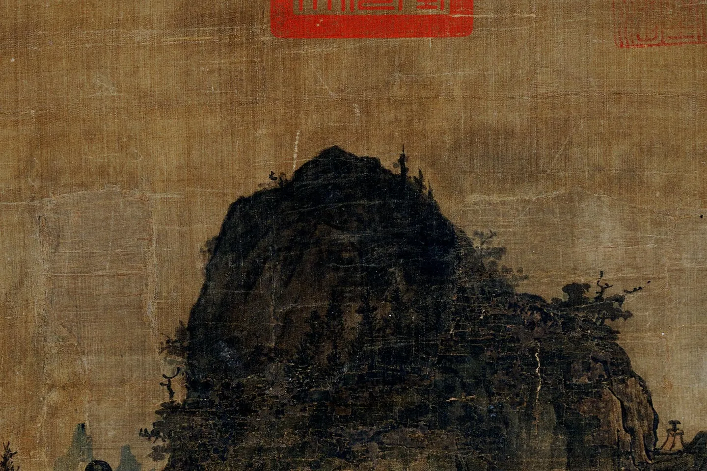 关仝山水画《秋山晚翠图》局部 (11)