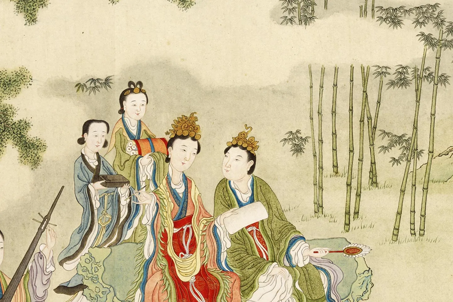 清·顾铨《摹阮郜女仙图》局部 (2)