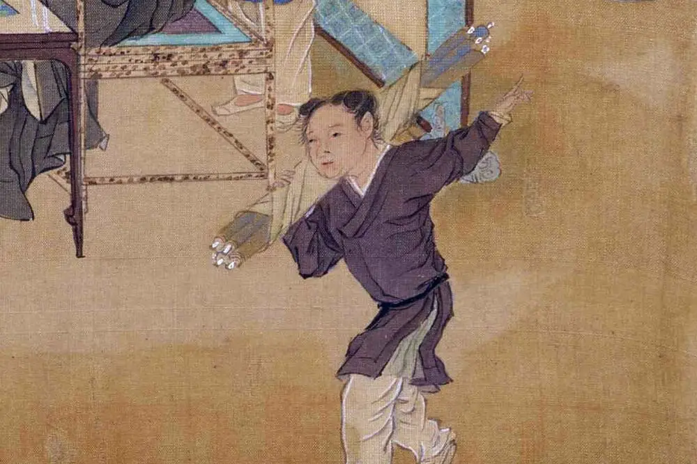 仇英工笔重彩画《人物故事图》局部 (12)