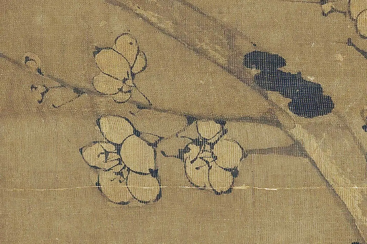 王冕画梅花《南枝春早图》高清大图局部 (1)