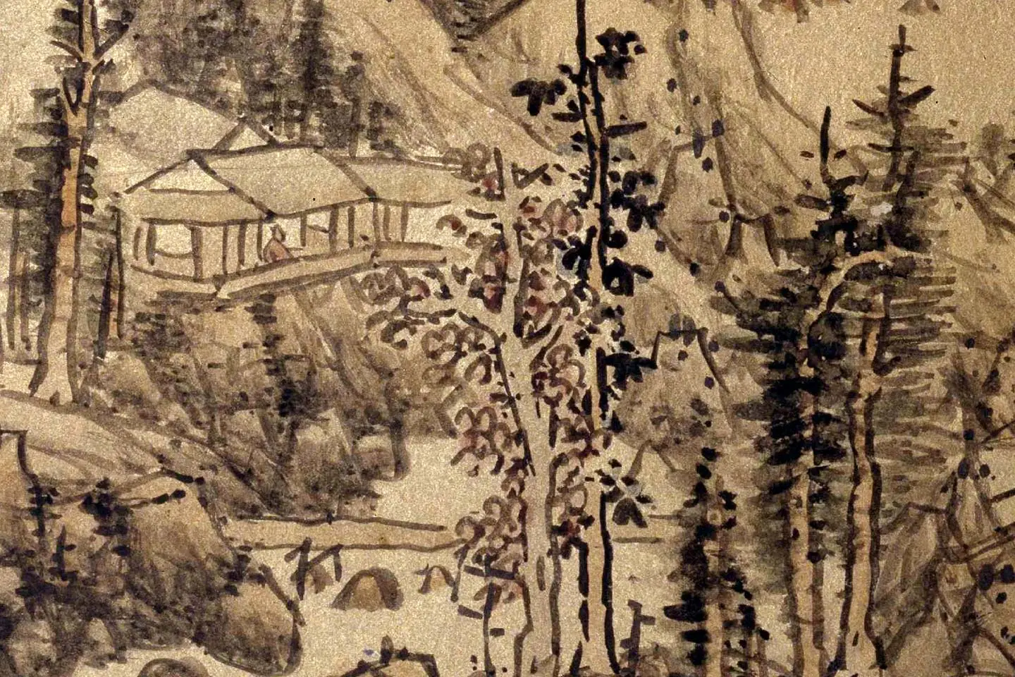 蓝瑛山水册页《澄观图》局部 (8)