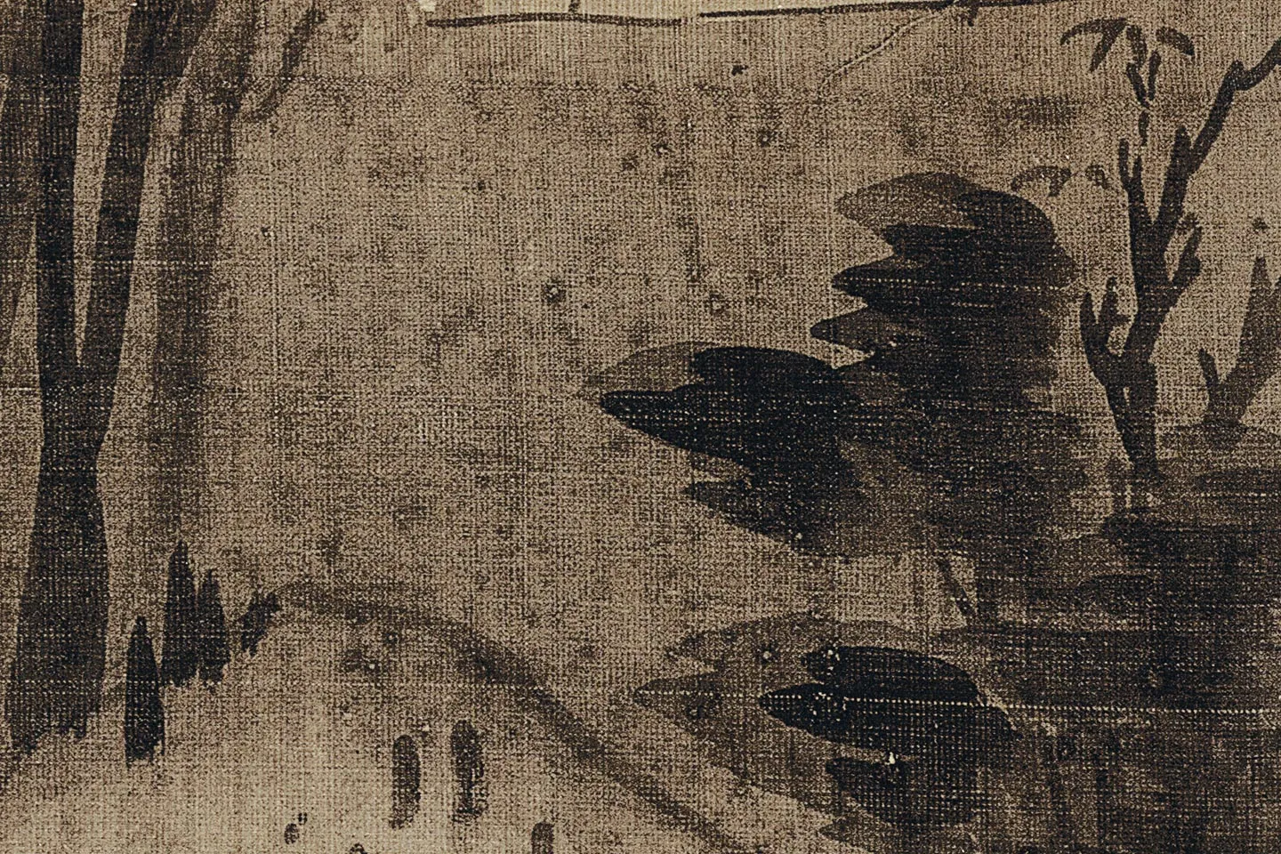 陈继儒山水画《云山幽趣图》高清大图局部 (2)