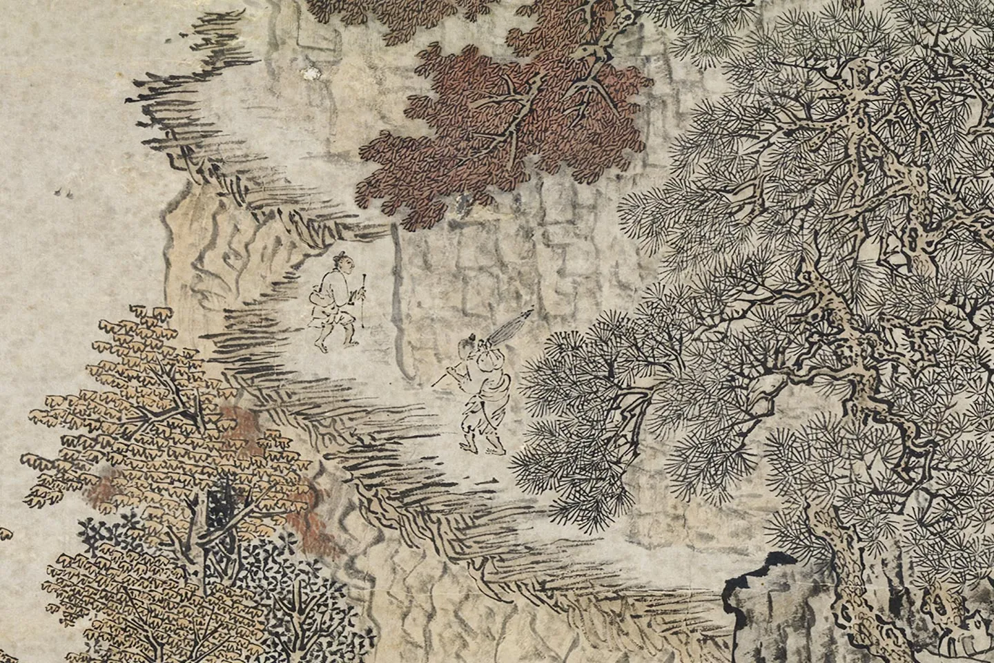 关仝《蜀山栈道图》局部 (5)