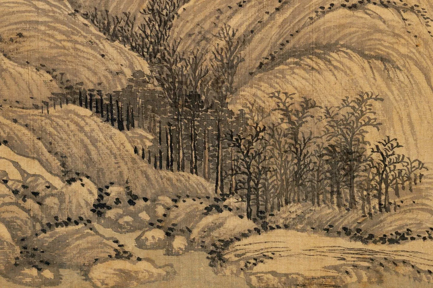 王翚仿古山水《仿巨然烟浮远岫图》局部-02