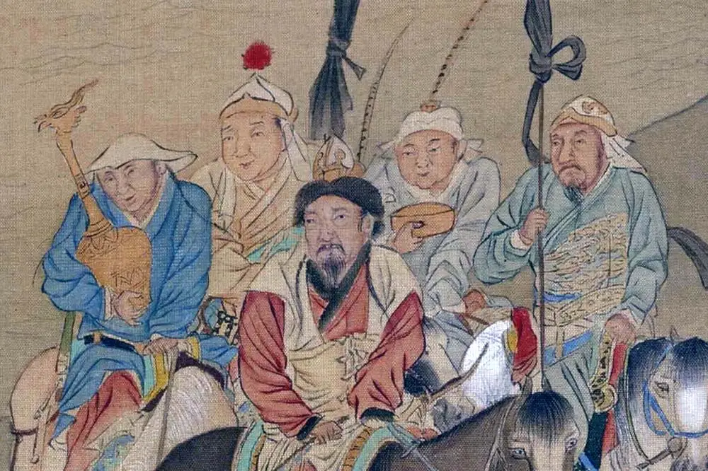 仇英工笔重彩画《人物故事图》局部 (24)