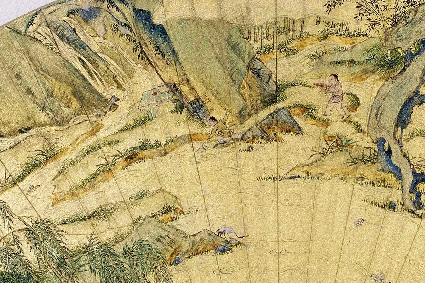 仇英扇面画《兰亭图》局部 (2)