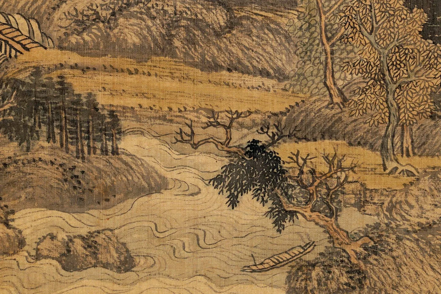 王翚山水《仿王蒙秋山萧寺图》局部-02