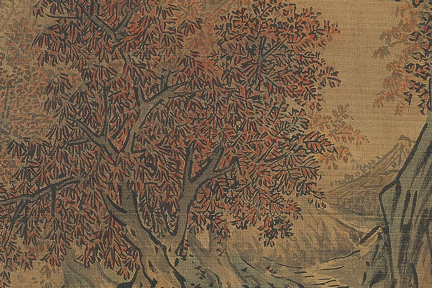 萧照《秋山红树图》高清大图局部 (2)