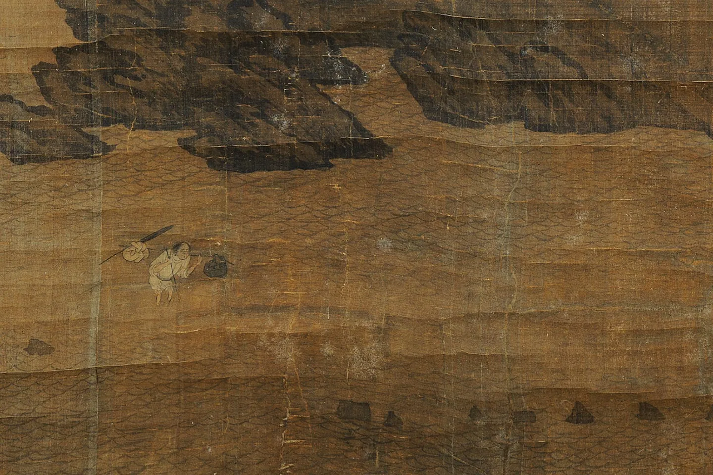 赵干山水画《烟霭秋涉图》局部 (6)