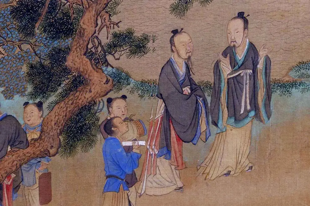 仇英工笔重彩画《人物故事图》局部 (18)