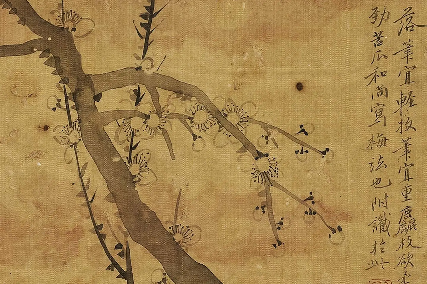钱杜画梅花《西溪春影图》局部 (1)