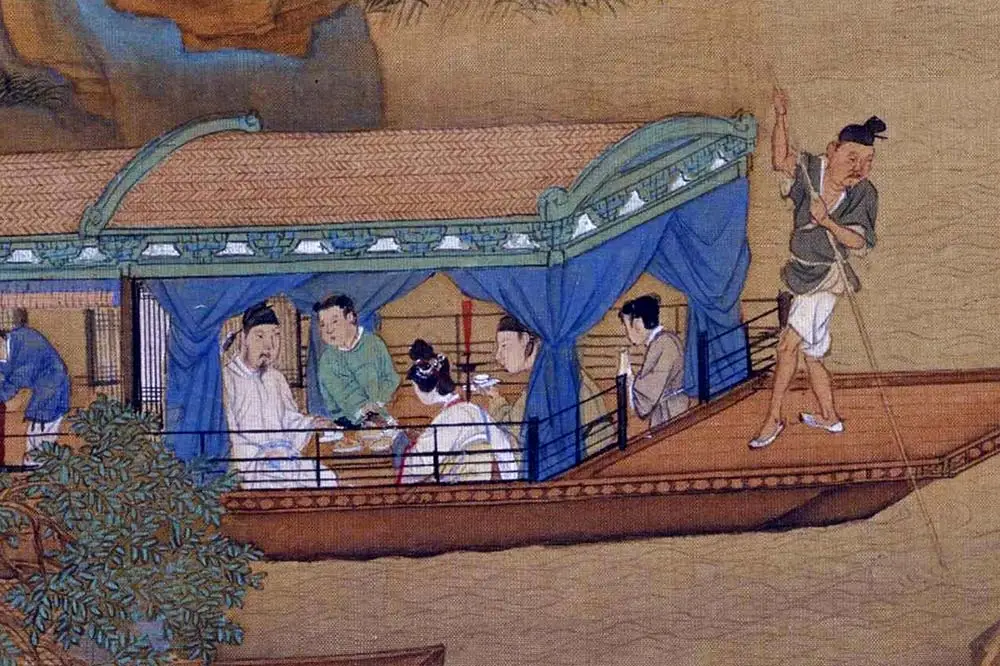 仇英工笔重彩画《人物故事图》局部 (16)