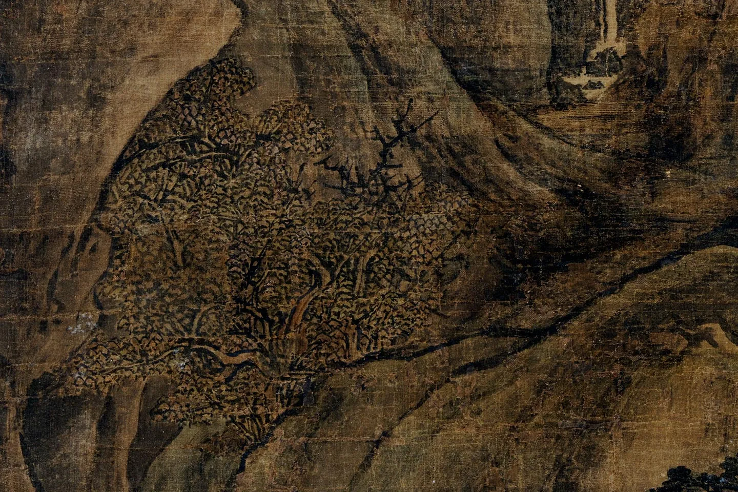 关仝山水画《秋山晚翠图》局部 (3)