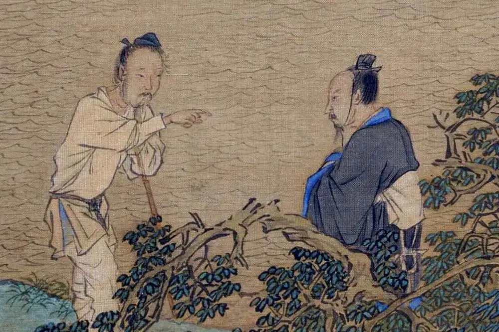 仇英工笔重彩画《人物故事图》局部 (4)